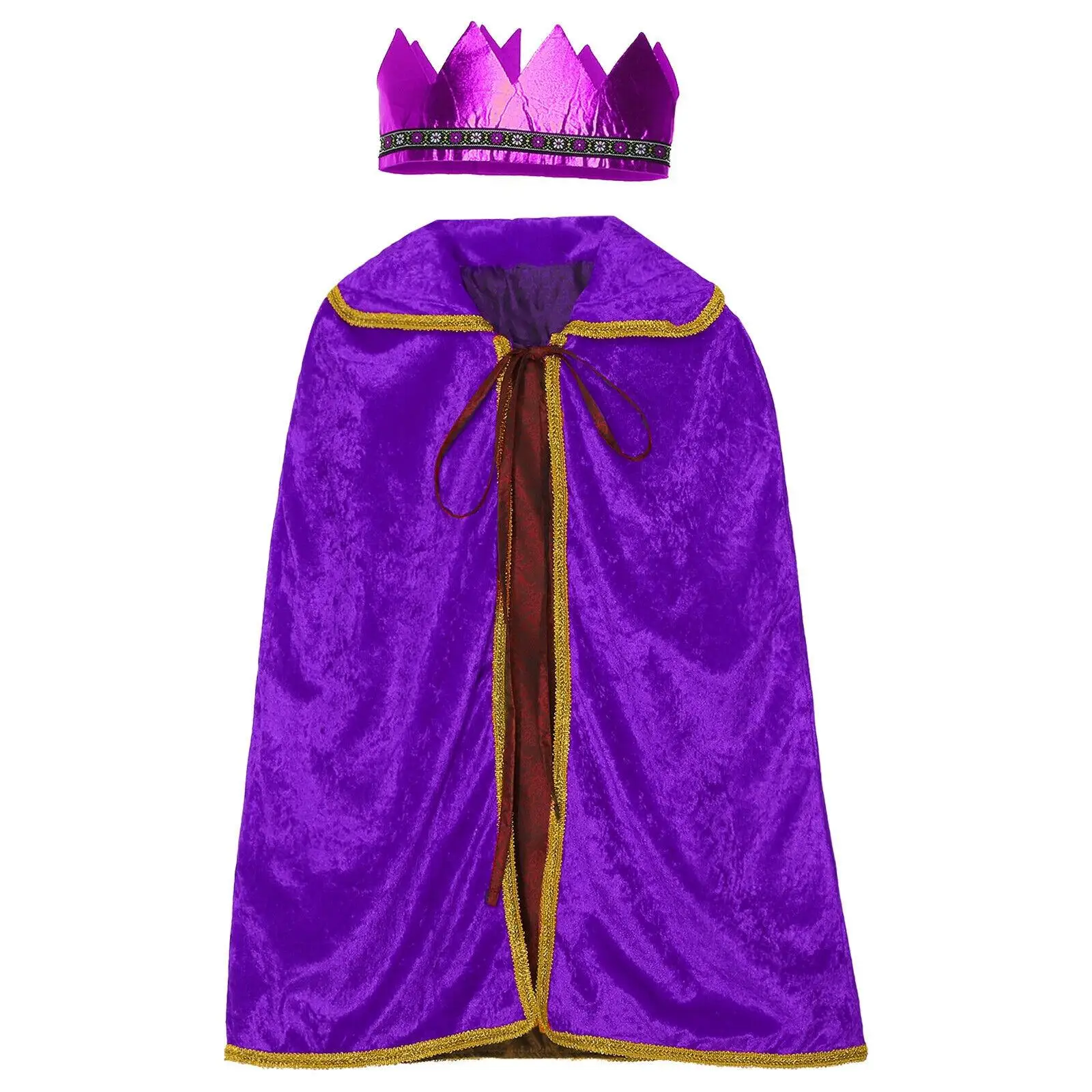 Renaissance Medieval Velvet Collar Cotelet Golden Robe loween Role-plang Prince Costume Robe Ethnic Stage Costume