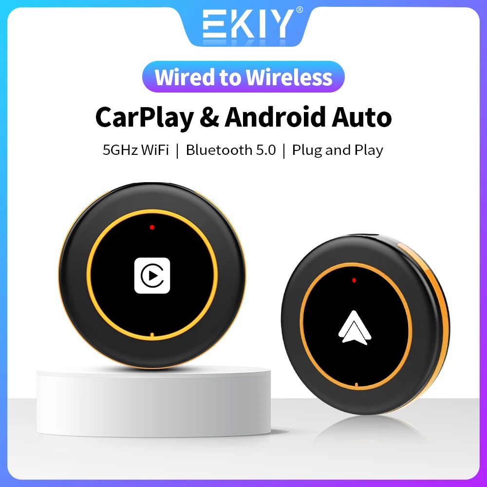 

EKIY Wireless Carplay Adapter Mini Box Android Auto Dongle Plug And Play For Universal Volkswagen Toyota Nissan Peugeot Volvo