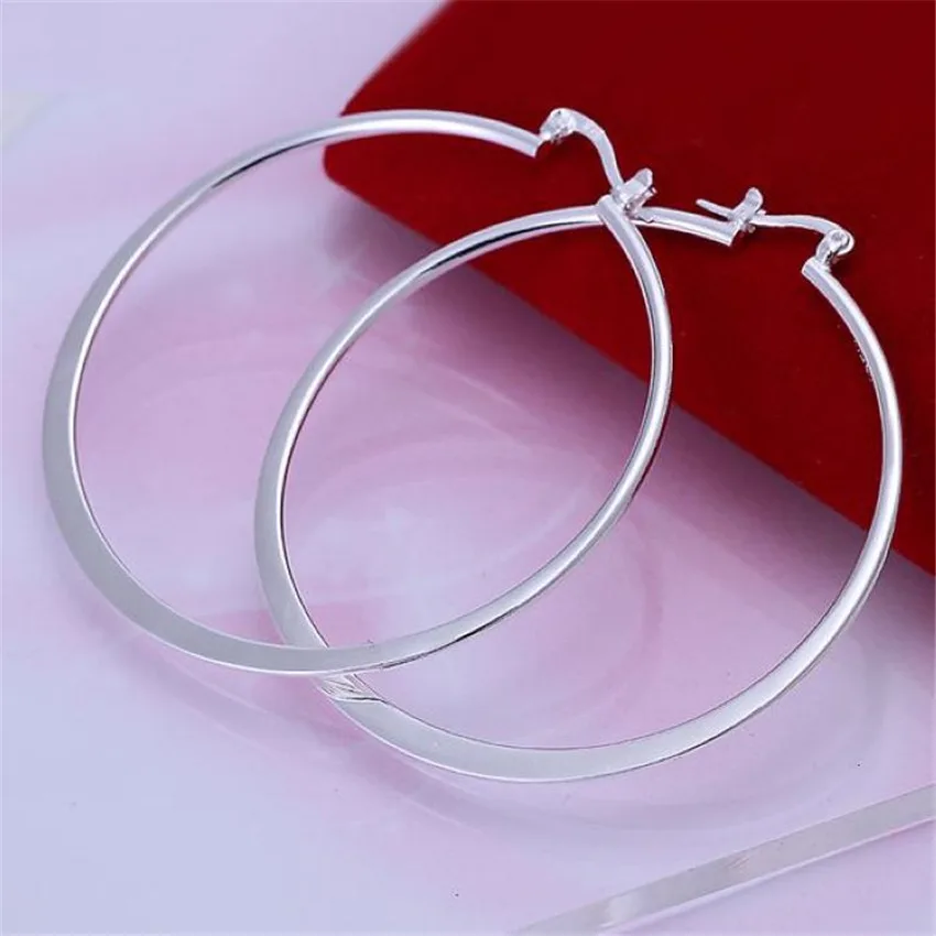 High Quality 925 Sterling Silver Earrings Fashion Temperament Big Circle Hot Selling Fashion Classic Burst Models Silver Jewelry