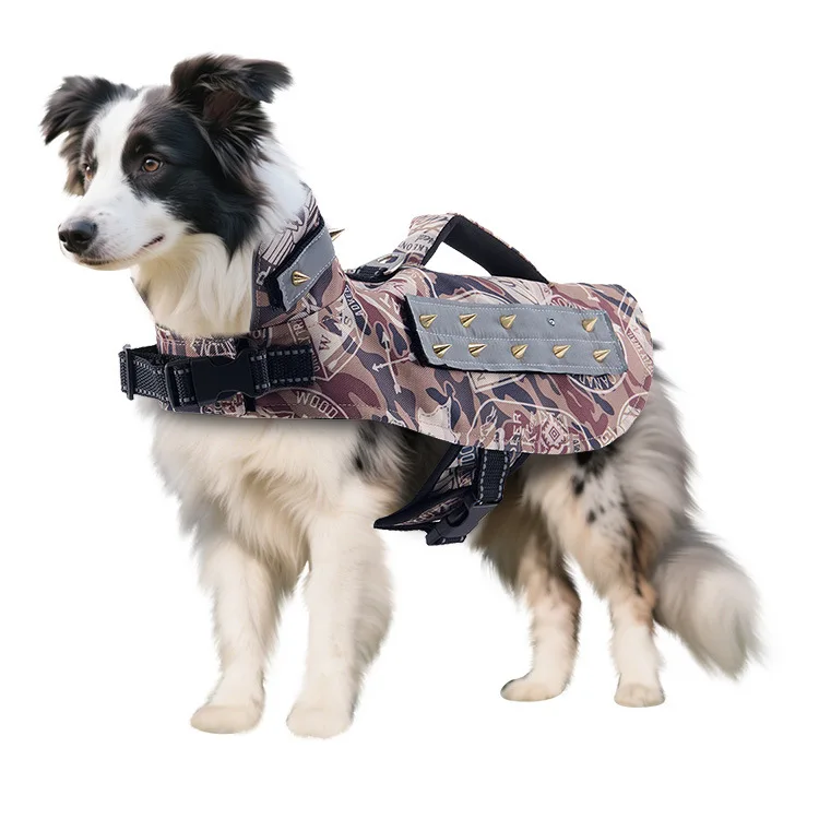 Abrigo antimordiscos con arnés para perro: ropa protectora acolchada