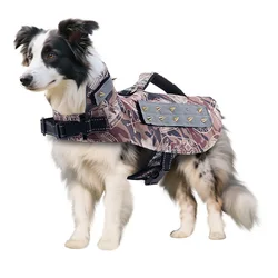Abrigo antimordiscos con arnés para perro: ropa protectora acolchada