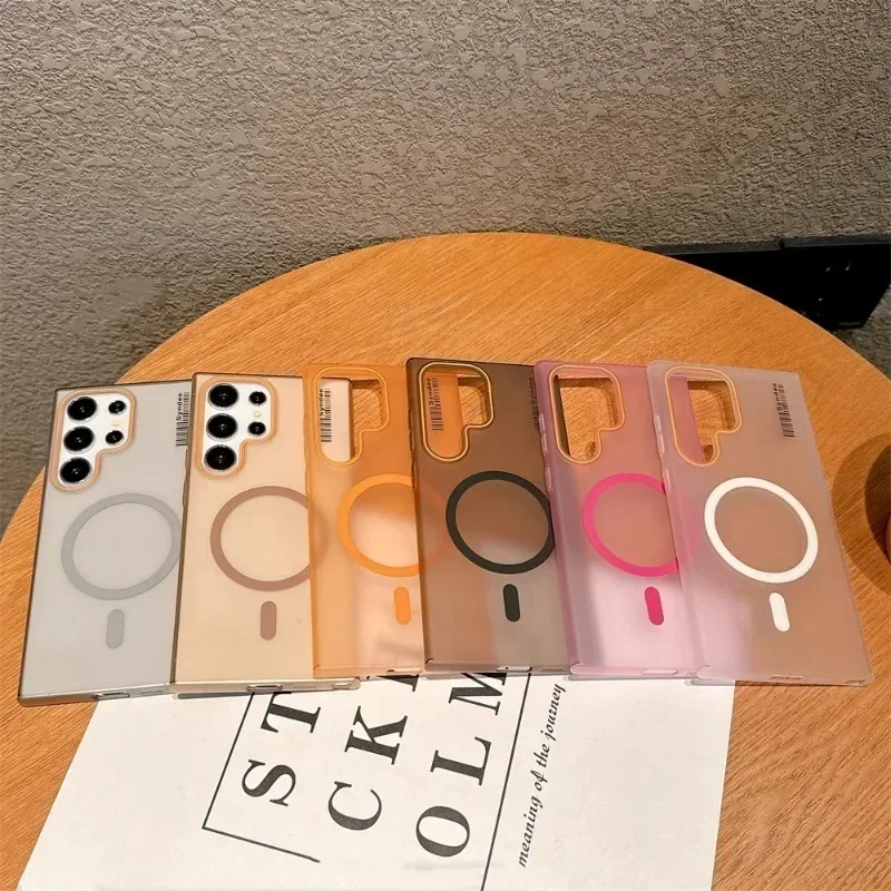 Matte Magsafe Dual-tone Shell Magnetic Hard PC ultra-thin Protective Armor case for Samsung Galaxy S25 Ultra S23 S22 S24U