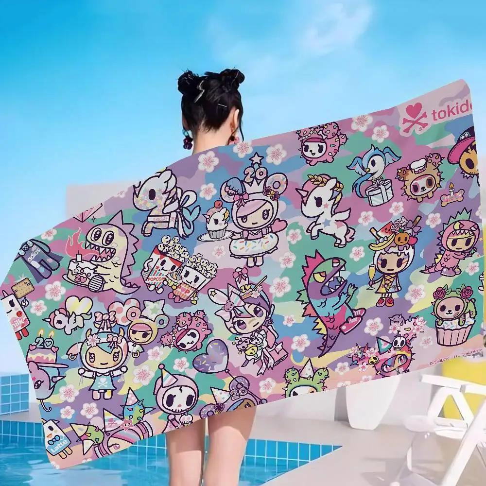 Popular Fashion T-Tokidoki LOGO Microfiber Beach Towel Absorbent Quick dry Soft Yoga Swimming Resort Mountain Climbing Towel