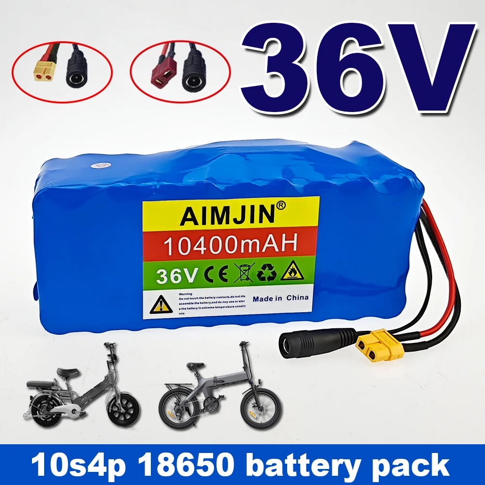 

36V 10400mAh battery 18650 10S4P battery pack 500W high power batteries with BMS Protection+Charger