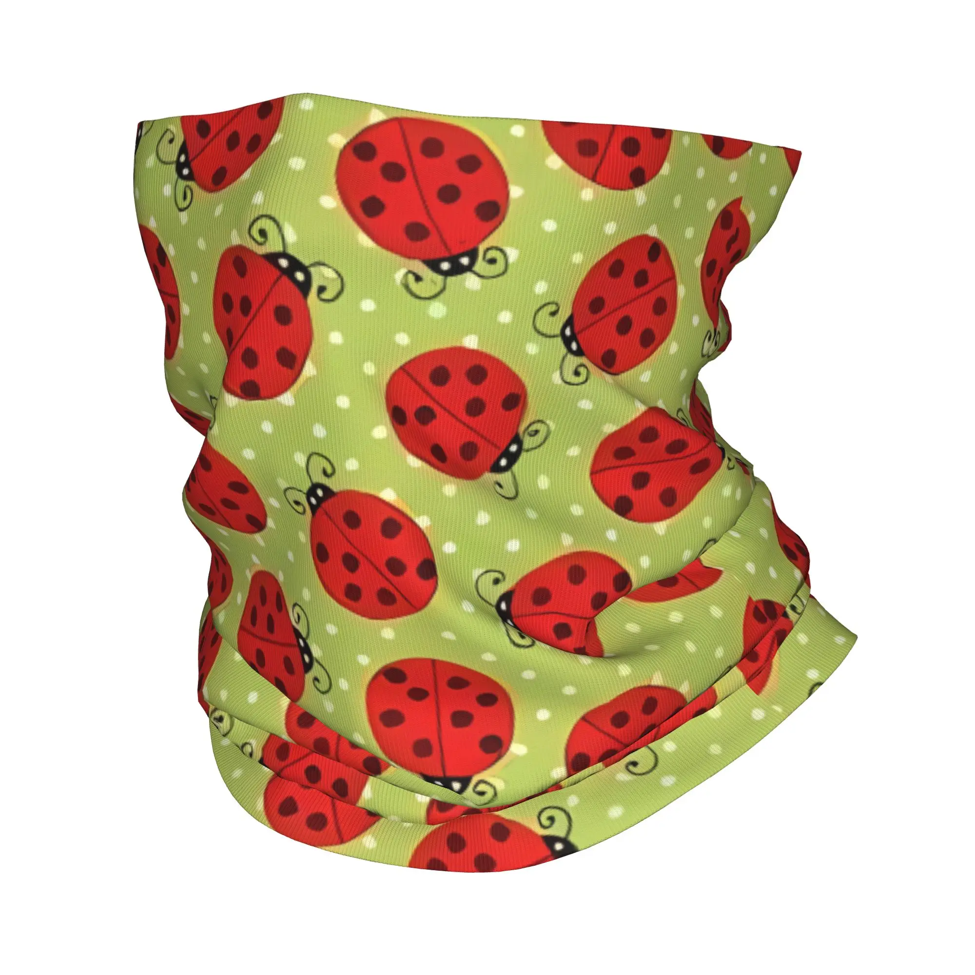 Fruit Print light green base red strawberry dots Bandana Neck Cover Wrap Scarf Multifunctional Headband Running for Men Women