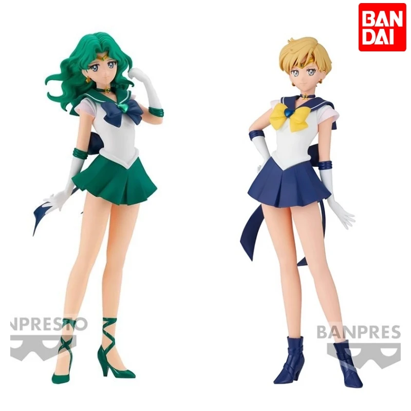 Bandai Original Sailor Moon Anime Figure Glitter glamours Sailor Uranus Action Figure For Kids Gift Toys Collectible Model