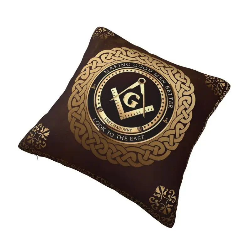 Custom Freemason Mason Symbol Modern Throw Pillow Cover Classic Masonic Freemasonry Cushions Cover for Sofa