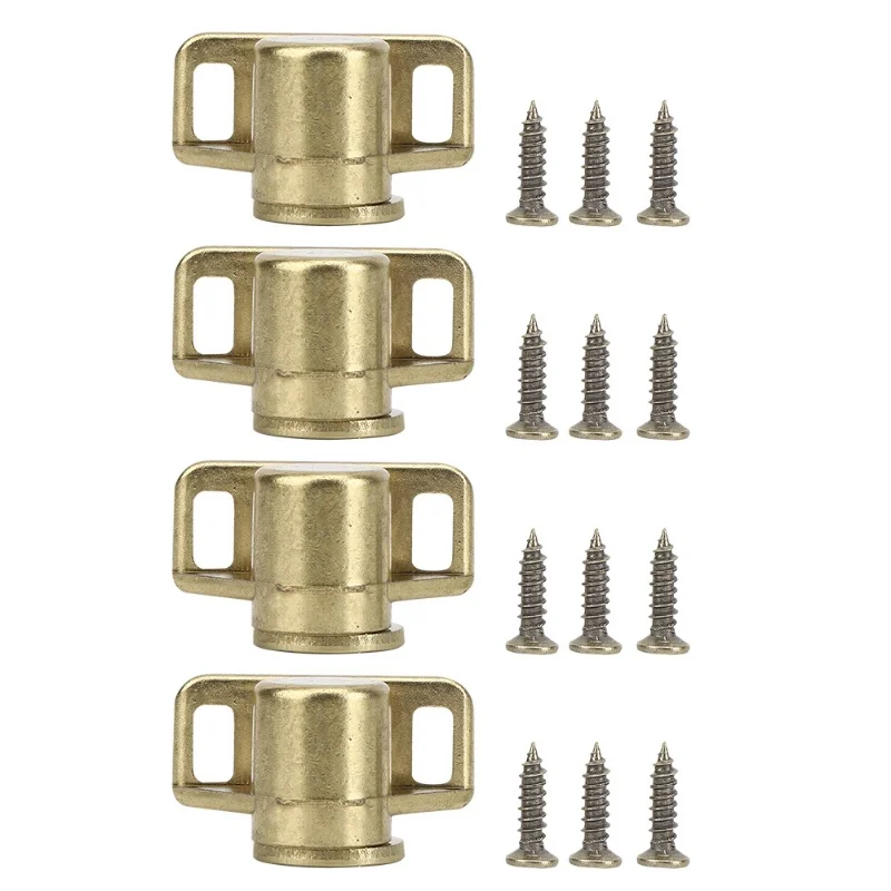 

4 Sets Zinc Alloy Gold Antique Style Magnetic Cabinet Door Catch Hardware Accessories