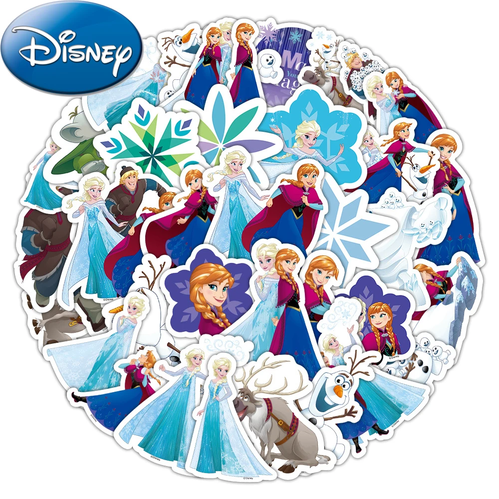 

10/30/50pcs Disney Movie Frozen Cartoon Stickers Cute Anime Princess Anna Elsa Girls Sticker Toy Phone Case Luggage Diary Decals