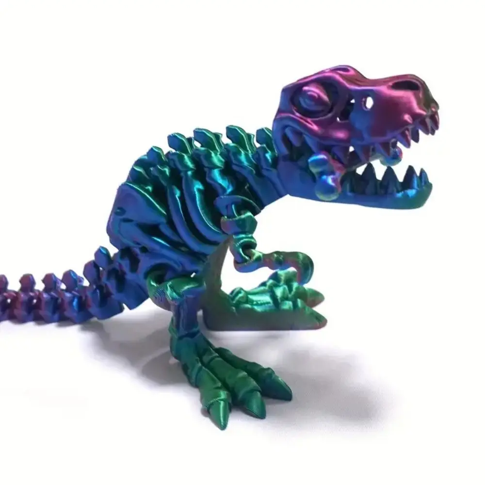 Crystal 3D Printed Crystal Dinosaur Rotatable Big Mouth 3D Printed Tyrannosaurus Rex Flexible Poseable Joints