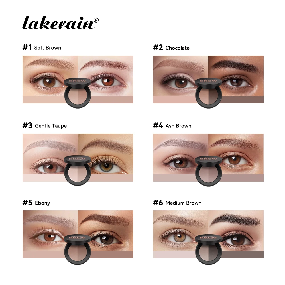 بودرة حواجب ثنائية اللون تصميم بودرة حواجب طويلة الأمد طبيعية ثلاثية الأبعاد على شكل حواجب مكياج مسحوق ناعم لمستحضرات التجميل