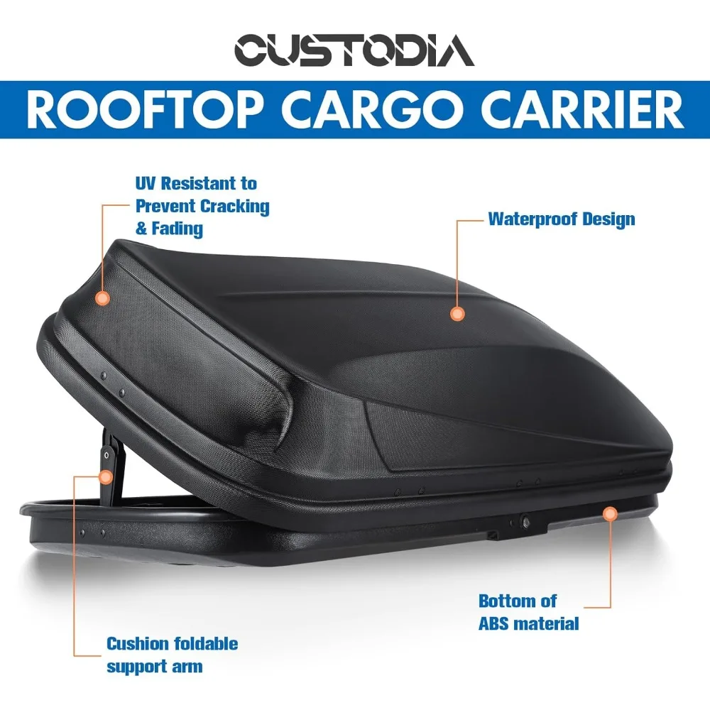 صندوق حمل شحن كبير، سقف صلب عالي التحمل مع مفاتيح أمان، صندوق شحن مقاوم للماء على السطح، 62 (طول) × 31 (عرض) × 15 (ارتفاع) بوصة