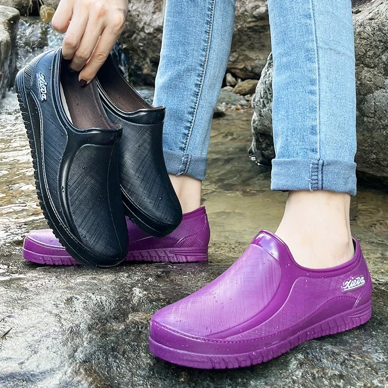 Four-season ，low-cut ，women's Rain Boots, Fashionable Outdoor， Adult Car， Wash Waterproof and Sea Fishing Rubber Shoes for Women