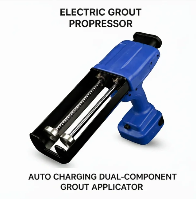 Electric Grout Gun Automatic Rechargeable Dual Component Tube Sealant Applicator Tiling Tool Caulking Machine Filling Device