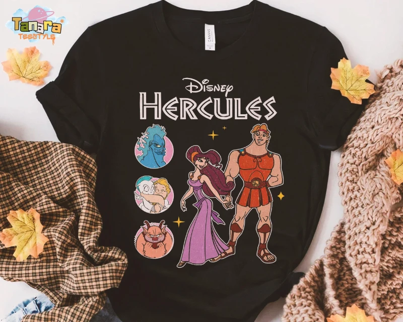 Camiseta retro de los años 90 de Disney Hercules Megara Phil Hades, top corto, colección vintage, perfecta para fanáticos de Disney, Magic Kingdom Disneyland
