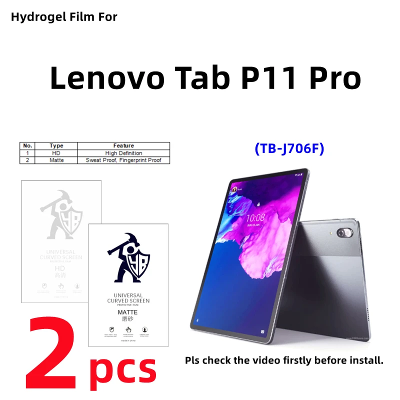 2pcs HD Hydrogel Film For Lenovo Tab P11 Pro Matte Tablets Screen Protector For Lenovo Tab P11 Pro TB-J706F Clear/Frosted Film