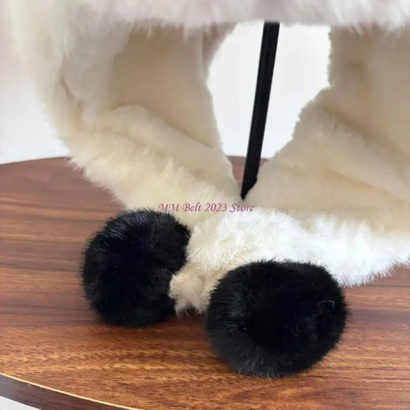 

49ME шапки-наушники плюшевая шапка панда ушанка защитные колпачки для ушей теплая мотоциклетная шапка