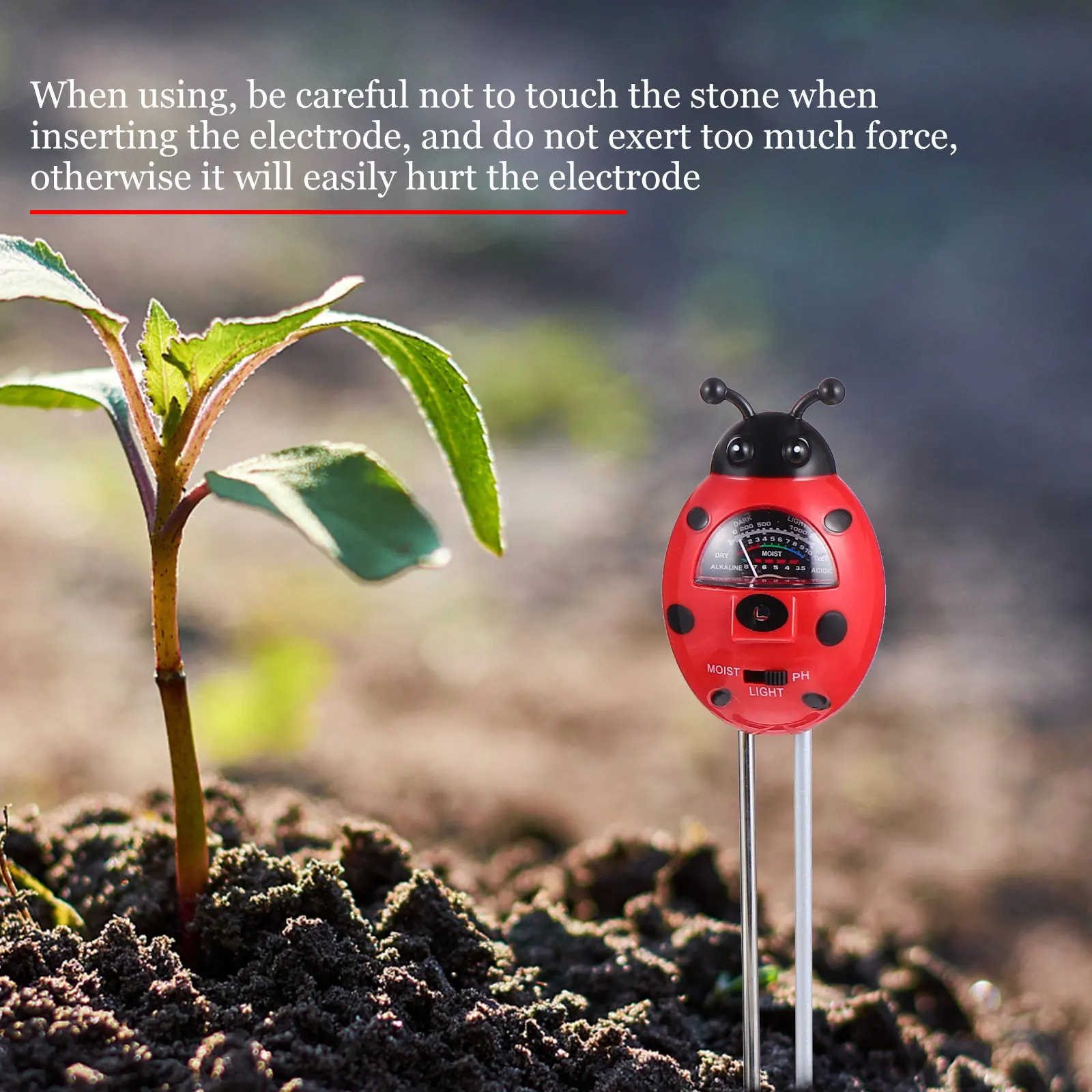 3-in-1 Soil Tester Multifunctional Moisture Light PH Meter for Garden Lawn Plants Checker Kit Fast Accurate
