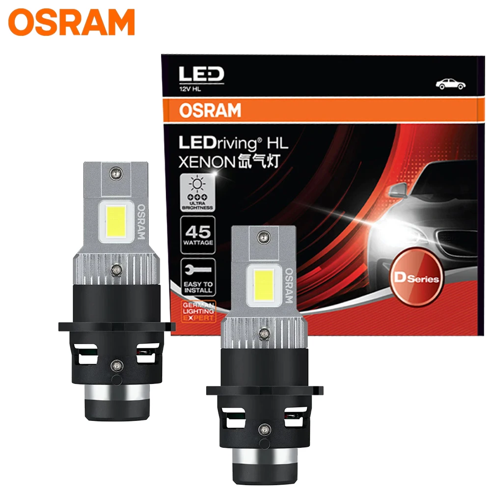 OSRAM 166240CW LEDriving XENON D2S LED Car Headlight HID 12/24V 45W 6000K White Canbus Free LED Bulb Replace Xenon Lamp,1PAIR
