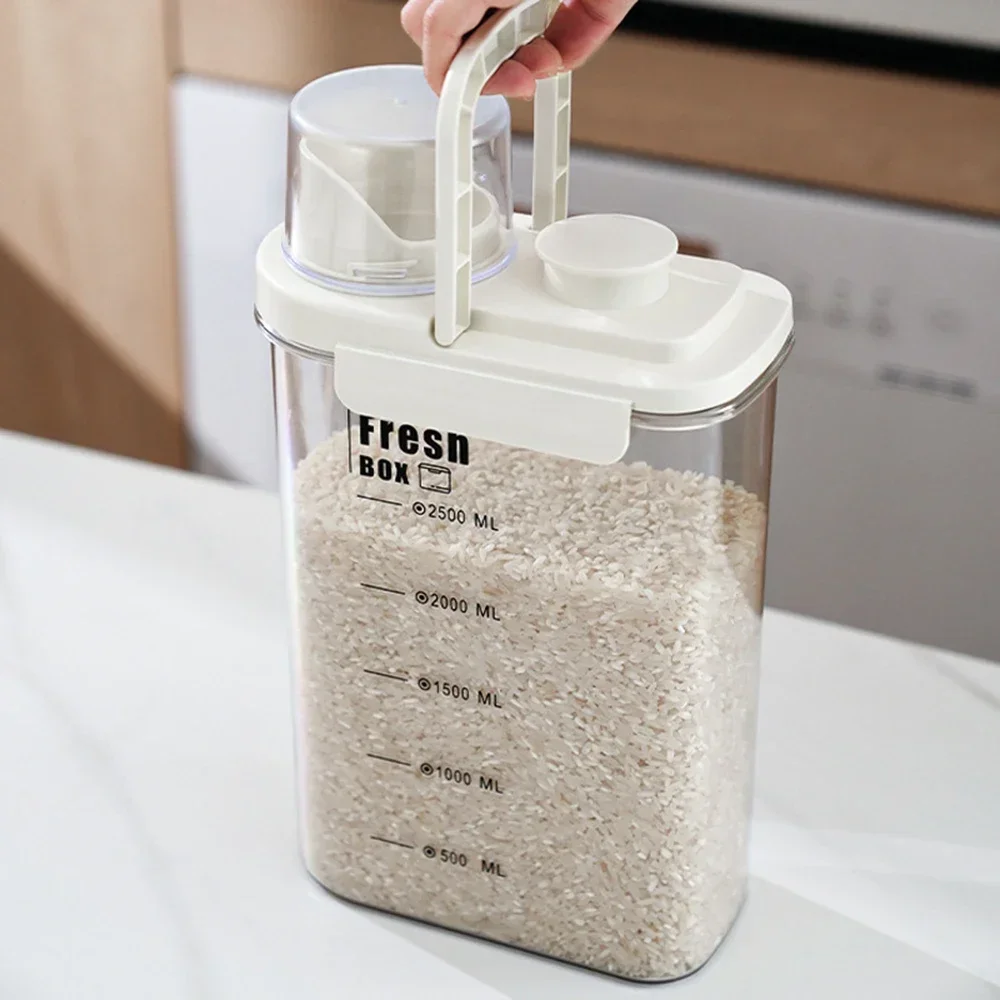 Insect Proof And Moisture-Proof Rice Bucket Sealed Storage Large Capacity Household Kitchen Grain Storage Tank, Flour Bucket