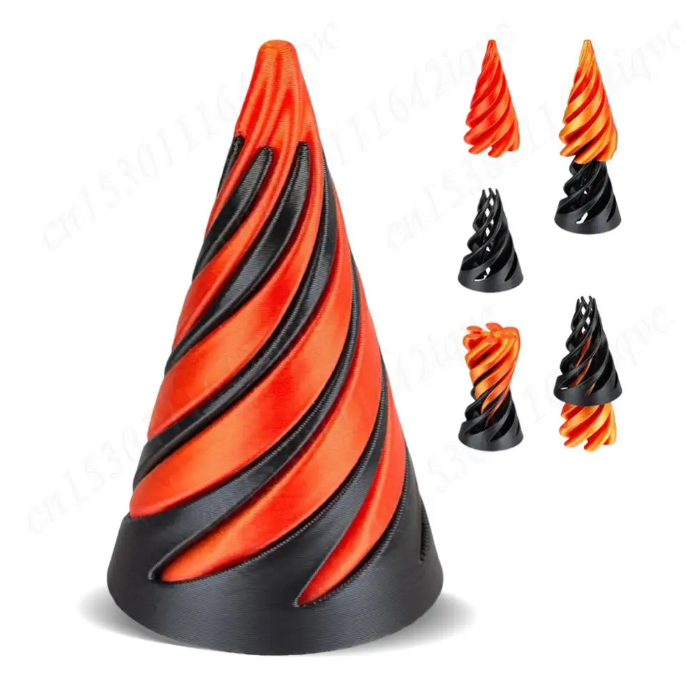 3D Printed Spiral Cone Toy Fidget Toy Stress Relief Desk Toy Pass Through Pyramid Fidget Toy Gifts for Kids and Adults