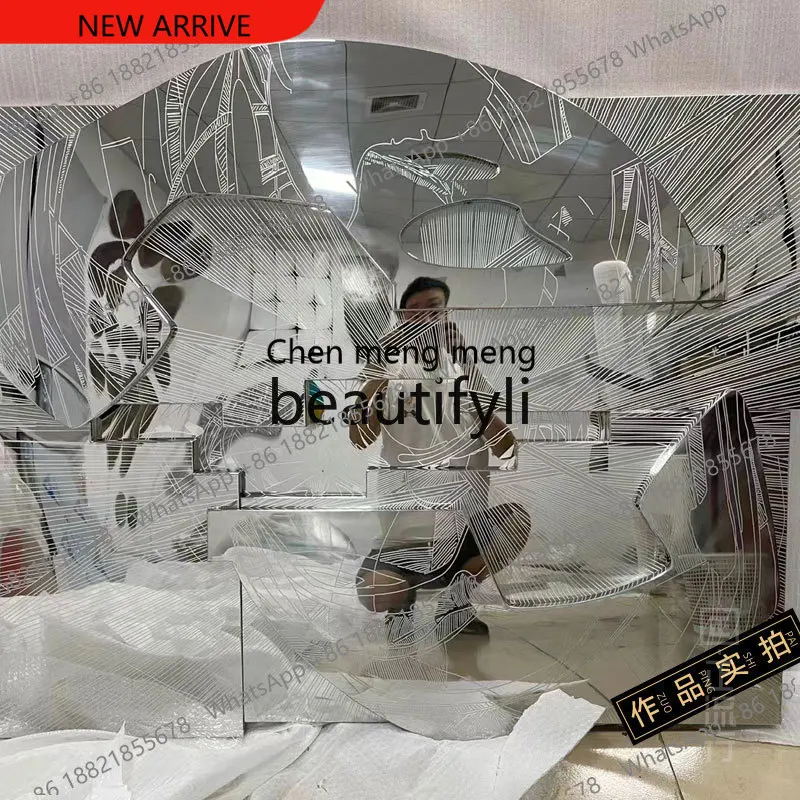 

Декоративная картина для гостиной, настенное панно для дивана, фреска для прихожей, легкий люкс, креативная установка из нержавеющей стали