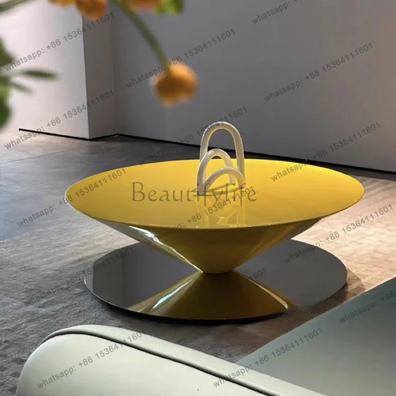 Designer Minimalist Coffee Table Aesthetic Standing Italian Minimalist Side Table Unique Round Meubles Postmodern Furniture
