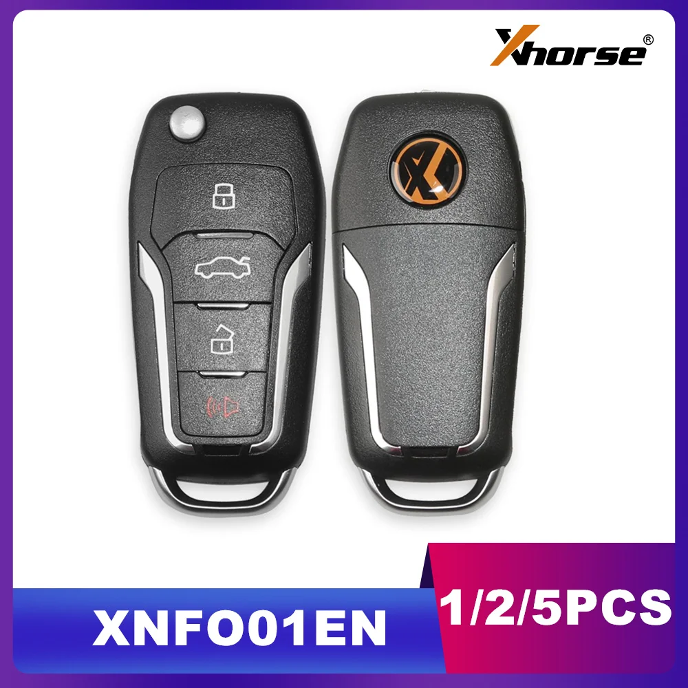 

Xhorse Беспроводной универсальный дистанционный ключ XNFO01EN с 4 кнопками для Ford