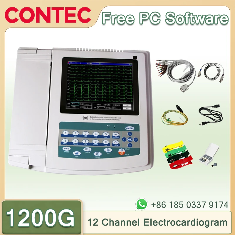 Contec-タッチスクリーン付きデジタル心電図,12チャンネル,12リード,ECG,ekg,ecg1200gを備えたPCソフトウェア