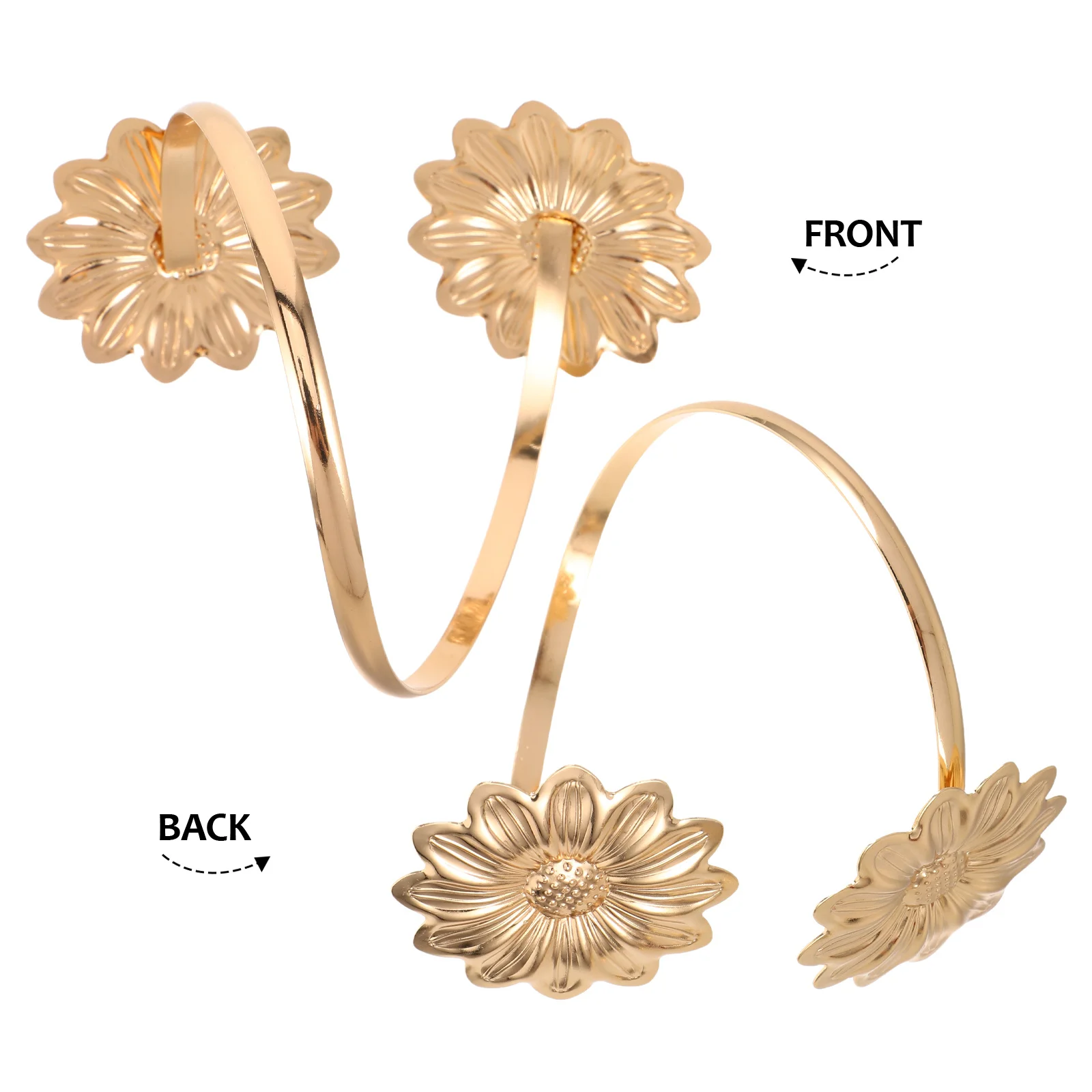 2 قطعة معدنية عباد الشمس الشرير نمط الذراع الكفة قابل للتعديل الذراع العلوي مجوهرات الجوف خارج المفتوحة واسعة الإسورة لصيف الشاطئ #6