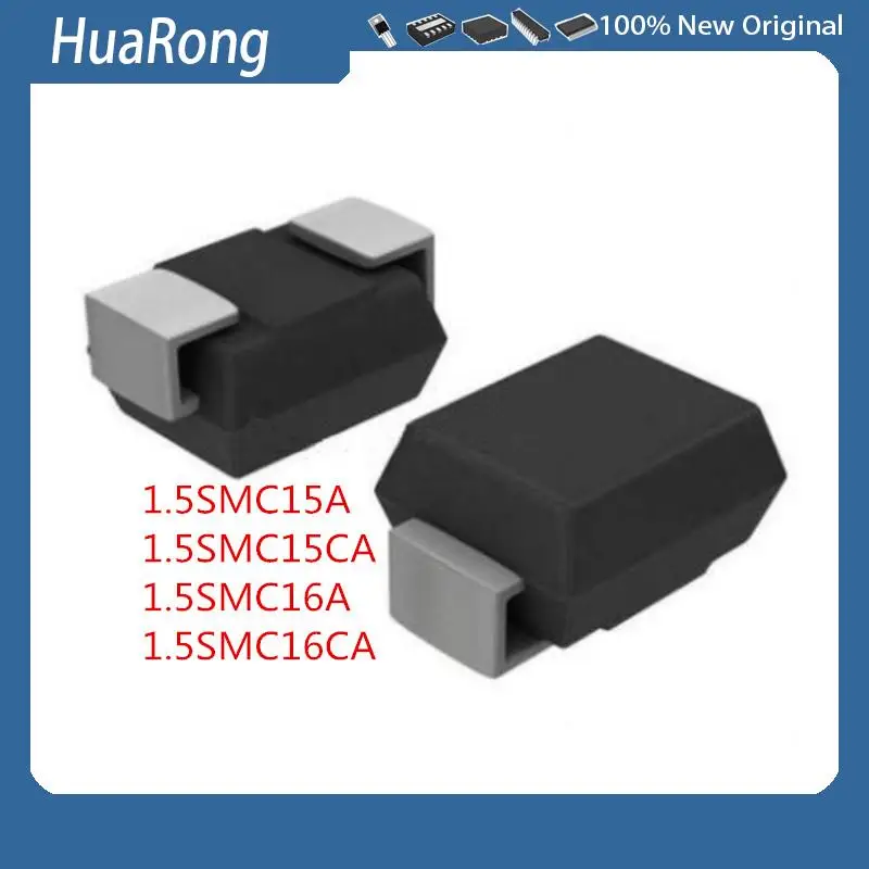 New 100PCS/LOT      1.5SMC15A    1.5SMC15CA    1.5SMC16A     1.5SMC16CA      15v 16v    1500W    DO-214AB