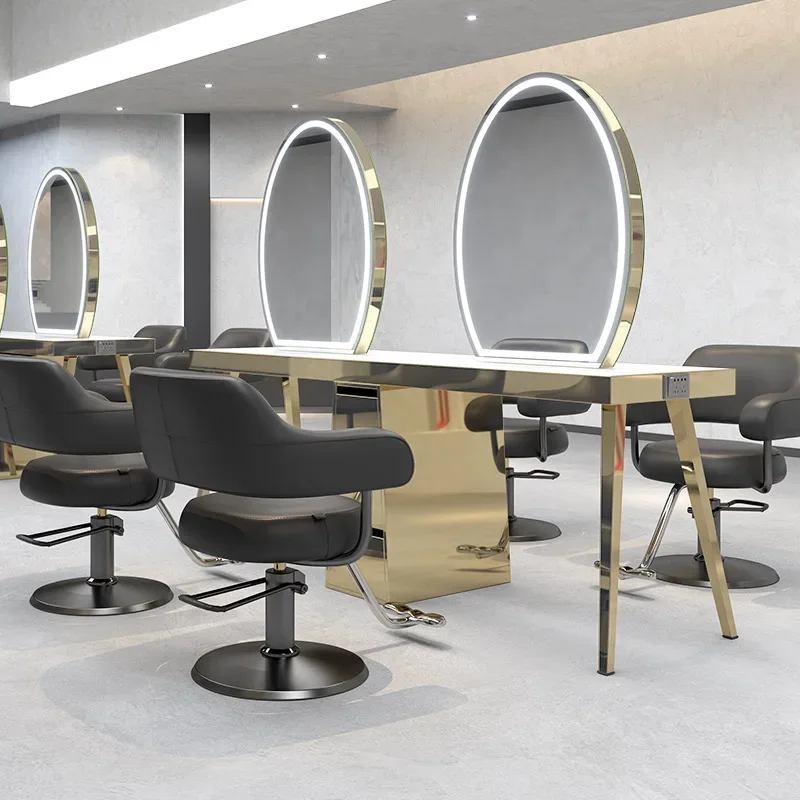 Internet celebrity barber shop perm and dye mirror table hair salon with table