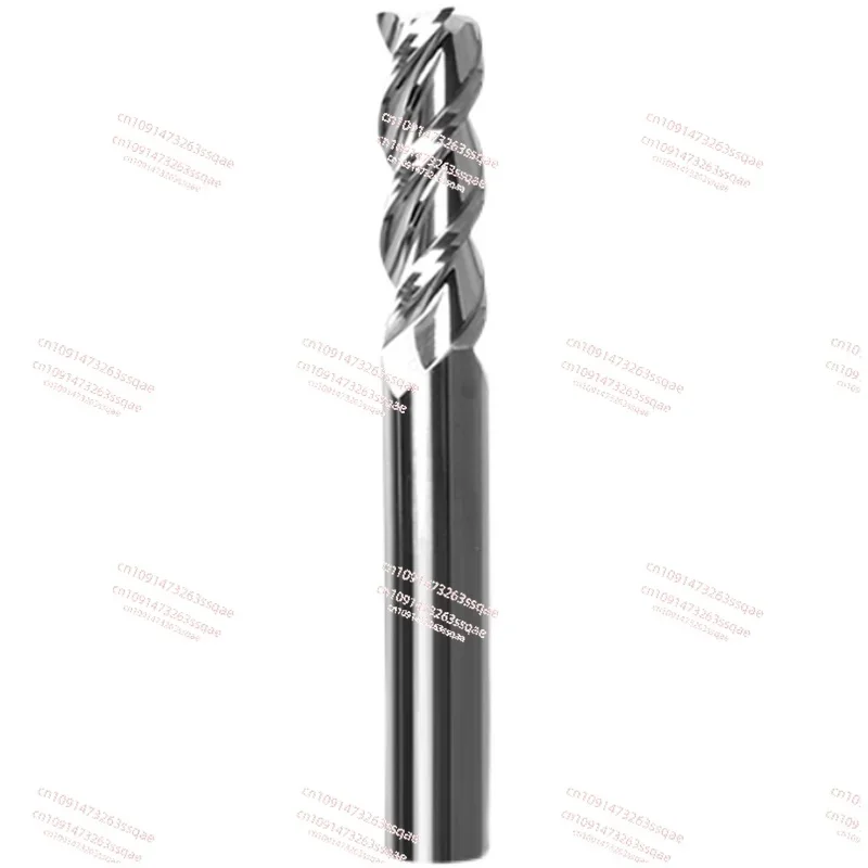 60 degree tungsten steel high-gloss aluminum milling cutter 3-blade extended aluminum alloy end mill