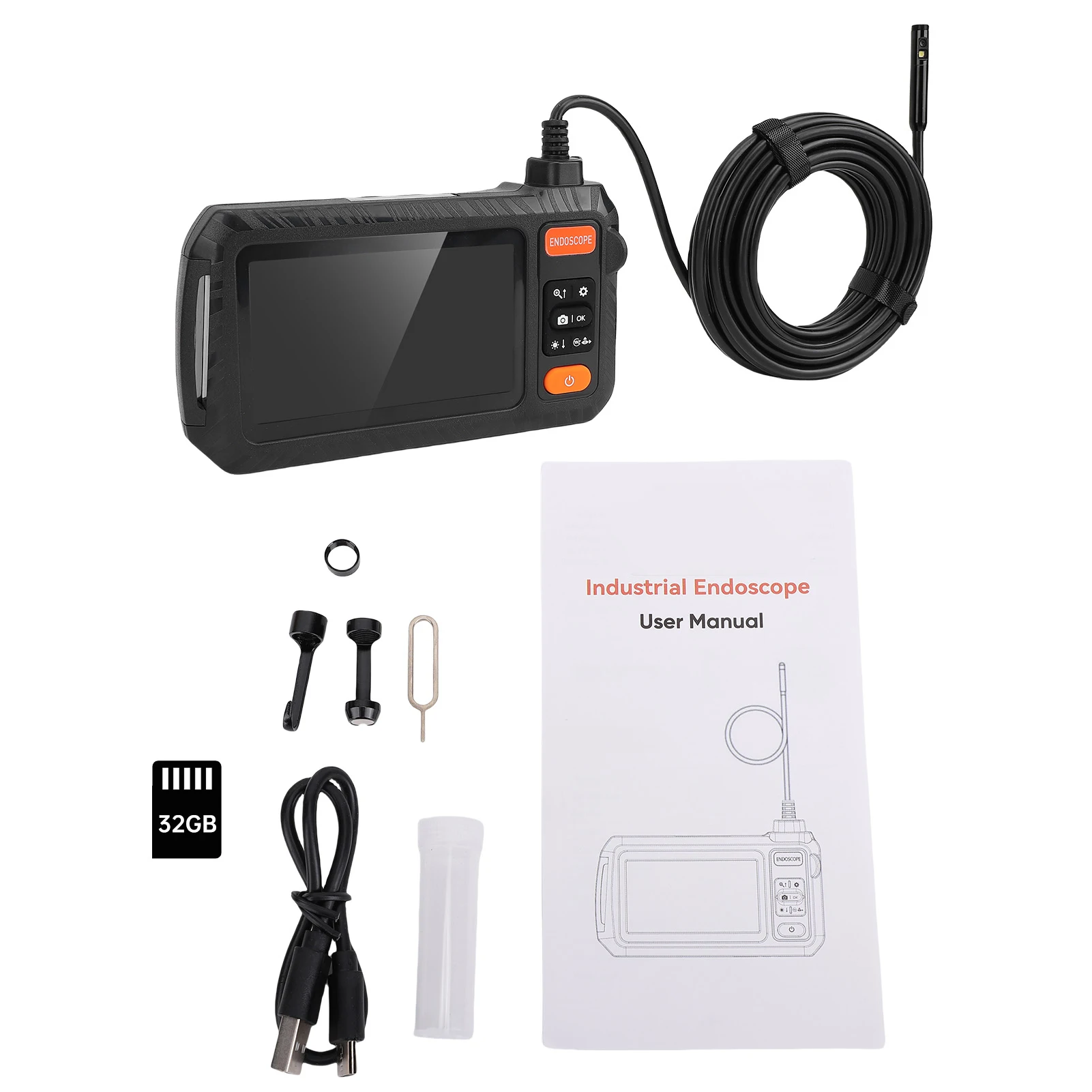 

1080P Borescope 8 LED Lights 3 Brightness 180° Rotating Camera Appliance Maintenance Drain Sewer Dual Lens Inspection Camera