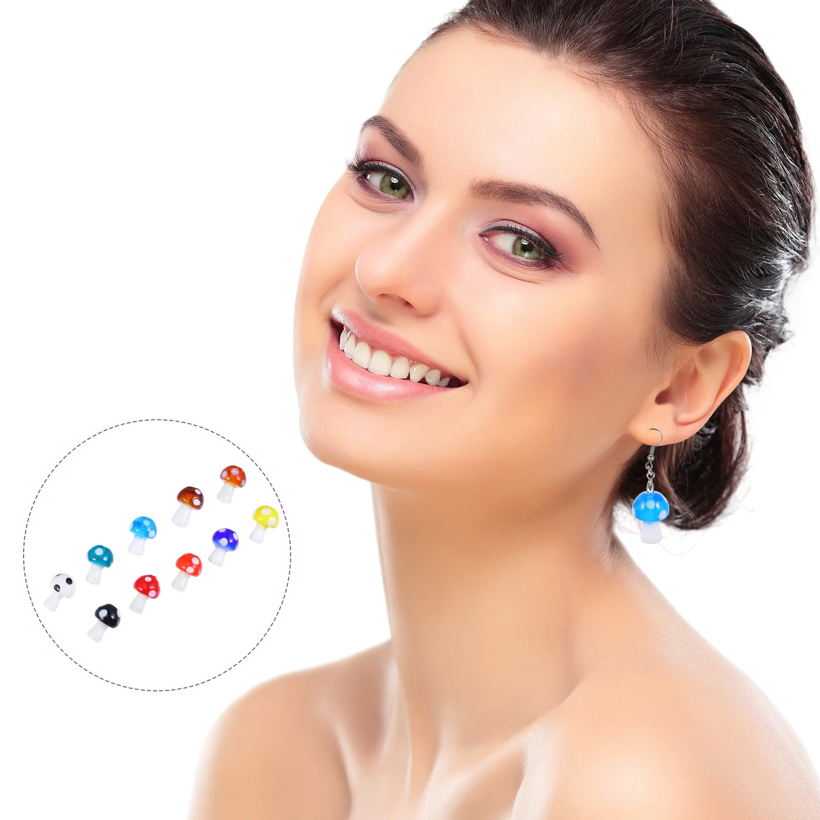 

30 шт., бусины для изготовления ювелирных изделий, элегантные свободные бусины в форме гриба для рукоделия, ожерелье, серьги, аксессуары, аксессуары для сережек «сделай сам»