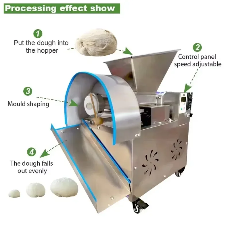 High Productivity 150pcs/min 220V Industrial Full Automatic Dough Divider and Rounder Machine for Bakery Pastry Pizza Dough