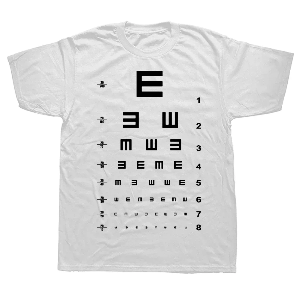 Graphic Cotton Streetwear Short Sleeve Birthday Gifts T-shirt Eye Vision Chart Funny Optometrist Optometry Glasses T Shirts