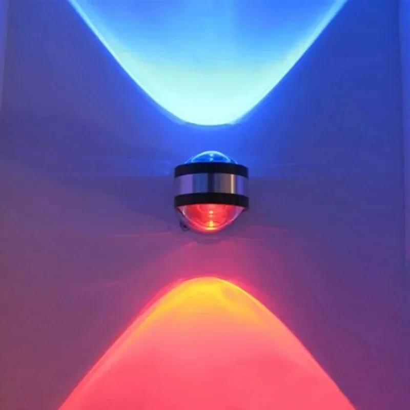 6 واط وحدة إضاءة LED جداريّة مصباح الألومنيوم مرآة ضوء ملون أسود كريستال ضوء KTV بارت 85 فولت ~ 265 فولت Q-013