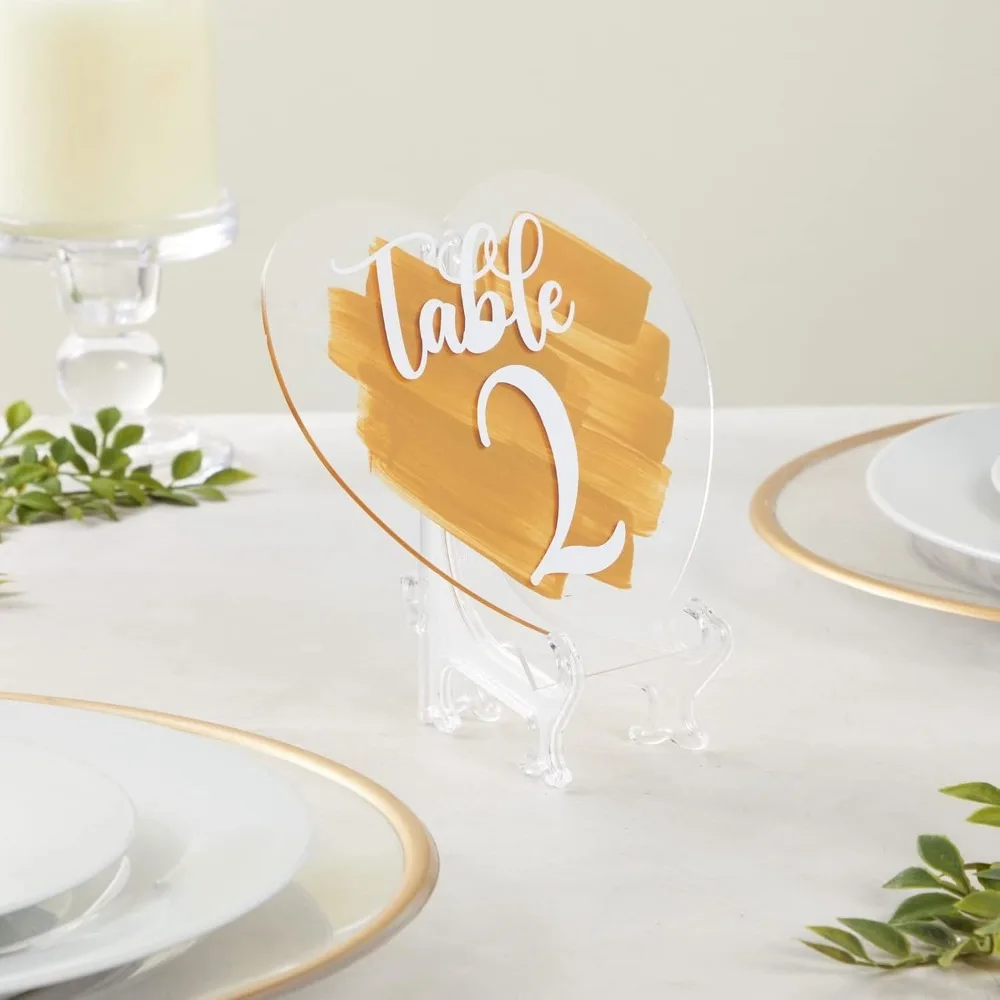 حامل حامل أكريليك شفاف صغير مكون من 24 قطعة - شاشة بلاستيكية شفافة مقاس 5.3 بوصة - حامل لافتة حامل صغير وحامل لوحة صور للتحية