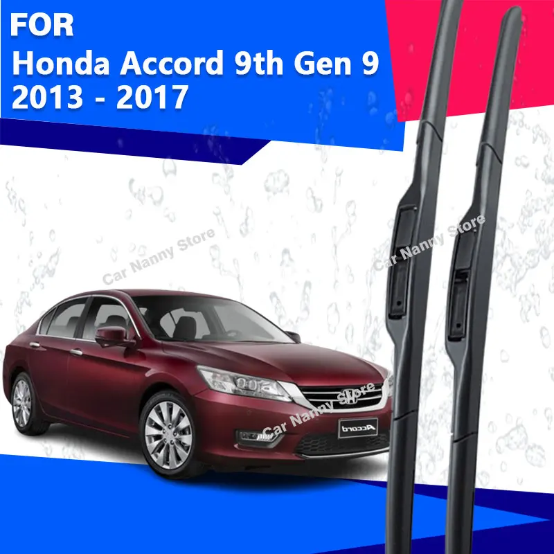 

Front Windshield Windscreen Blades for Honda Accord 9th Gen 9 2013 - 2017 Car Wipers Rubber Strip Wiper Soft Rubber 2014 2015