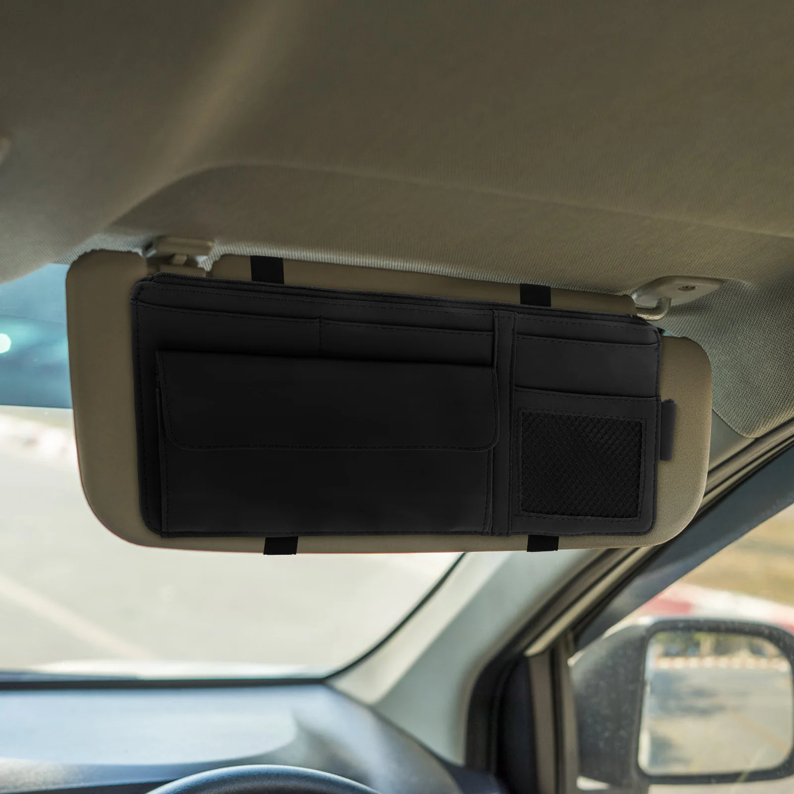 

Car Visor Organizer Multifunctional Sunglasses Clip Document Holder Card Pouch Vehicle Storage Pocket Interior Organizer