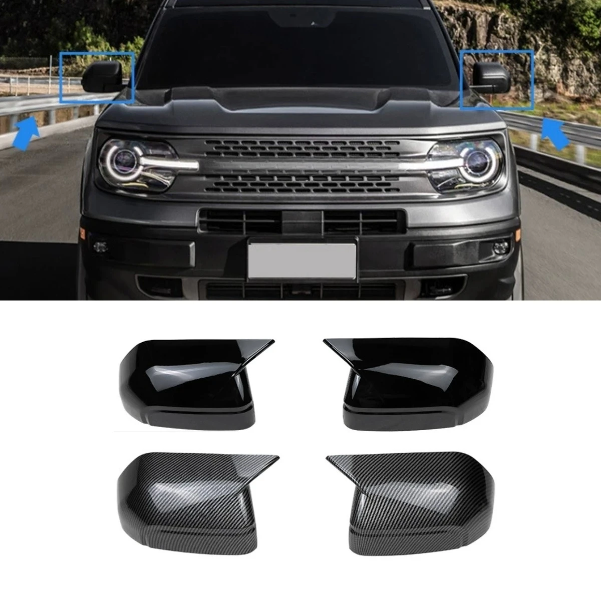 

Автомобильный чехол заднего вида, защитный чехол для бокового зеркала, чехол для бокового зеркала заднего вида для Ford Bronco Sport Body Kit, автомобильные аксессуары