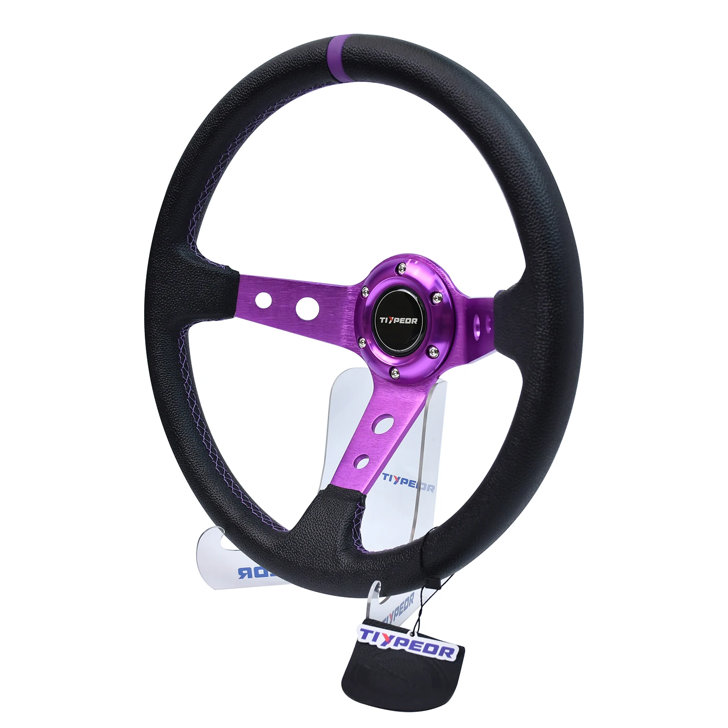 

tiypeor brand PVC leather steering wheel in deep disc drift14inch