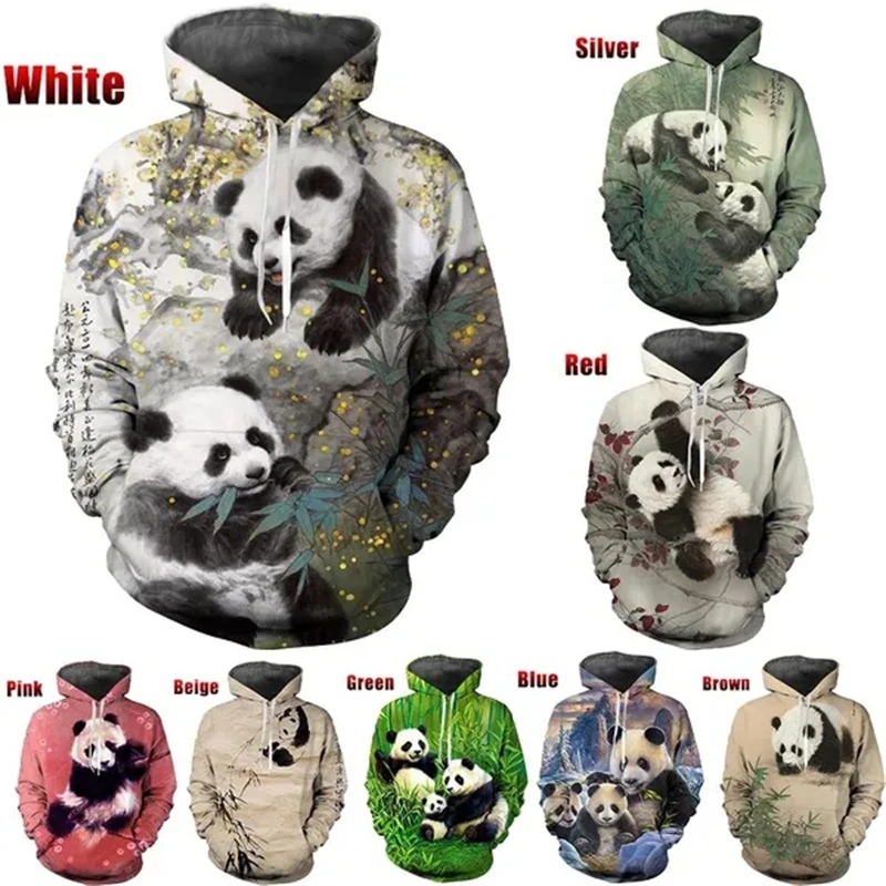 New Fashion Cute Panda 3D Printing Design Hoodie Men Ladies Animal Casual Long Sleeve Pullover Sweatshirt Hooded Chilren Tops