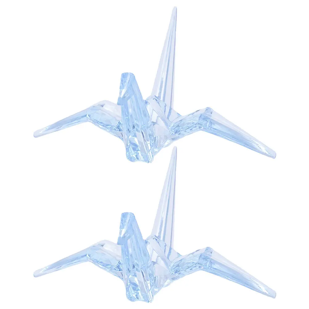 

2pcs Transparent Acrylic Origami Crane Ornament Household Decoration Birthday Gift Holiday Party Supplies 3D Acrylic Bird