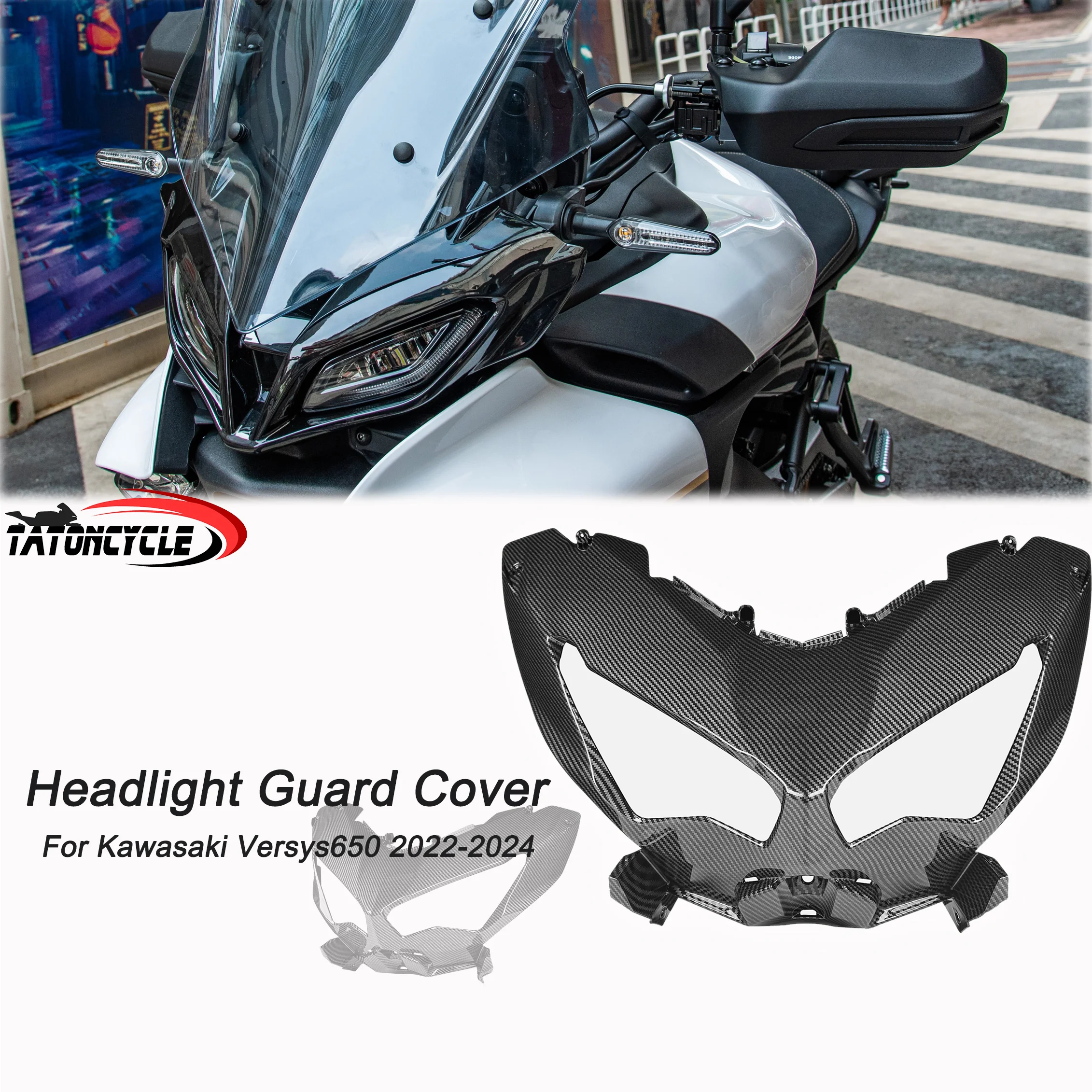 Motorcycle Accessories Big Headlight Guard Cover For Kawasaki Versys650 2022-2024