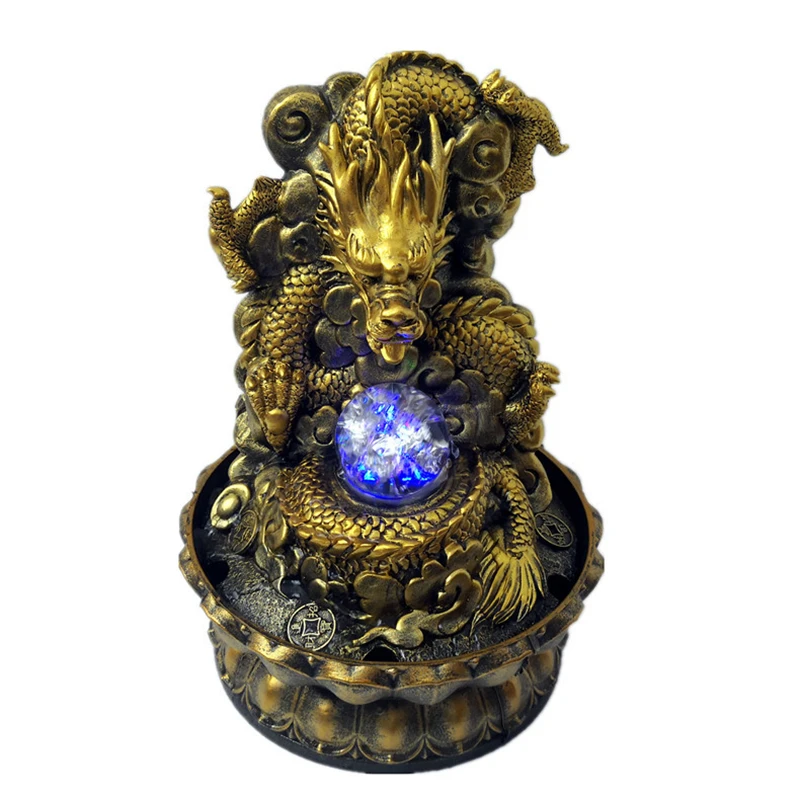 Imagem -05 - Lucky Feng Shui Decorações Mascote do Dragão Chinês Zen Lotus Base Led Água Corrente Fonte Desktop Bola de Riqueza Casa e Companhia