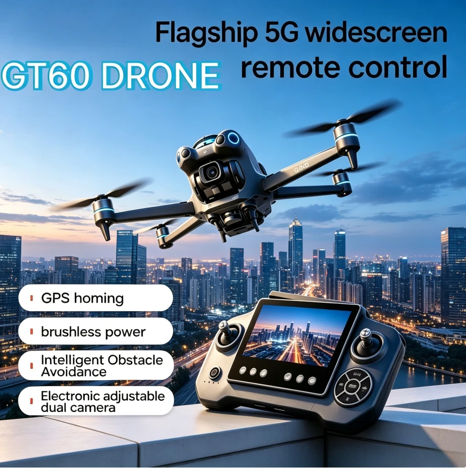 Original GT60 GPS RC Quadcopter With Airdrop Function GPS Positioning Screen Brushless Drone 5G FPV Foldable Aerial Camera Drone