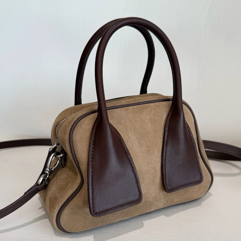 

Корейские винтажные сумки-коробки из натуральной яловой кожи для женщин, роскошные дизайнерские сумки, кошельки, новинка 2025 года, из натуральной кожи с верхней ручкой на плечо