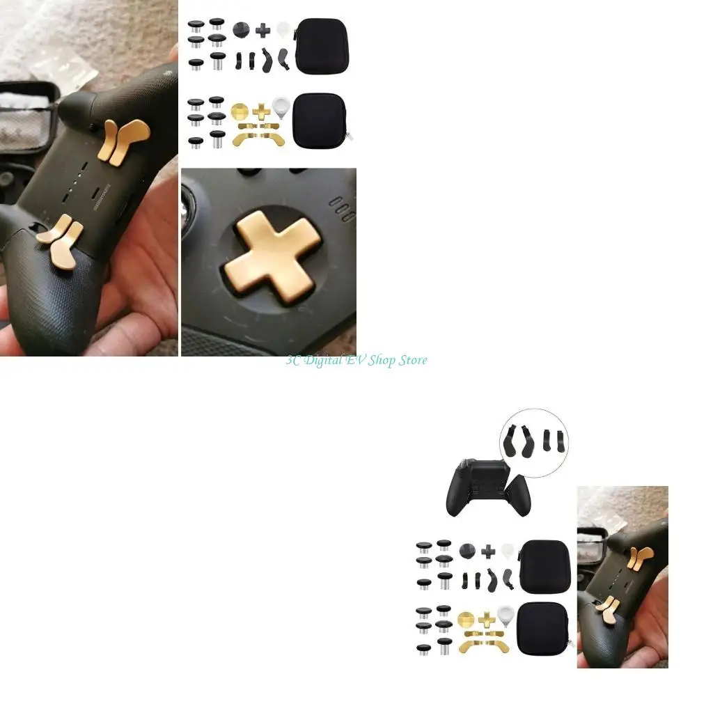 

E74D набор металлических кнопок D-pad, замена для контроллера Series 2, металлические ручки для джойстиков, аксессуары